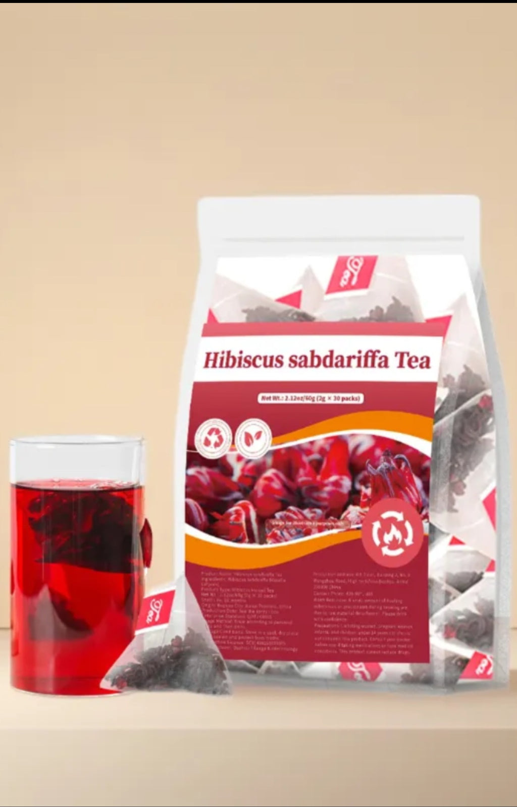 HIBISCUS SABDARIFFA  ( 30 tea bags)